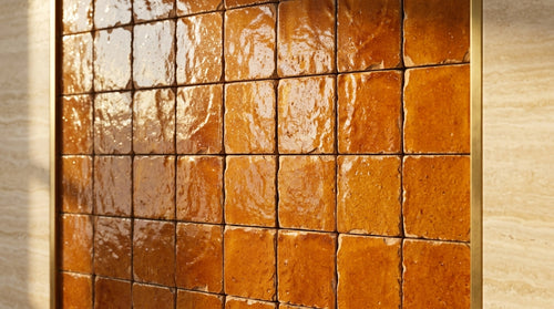Handcrafted Moroccan Zellige Tile - Burnt Orange