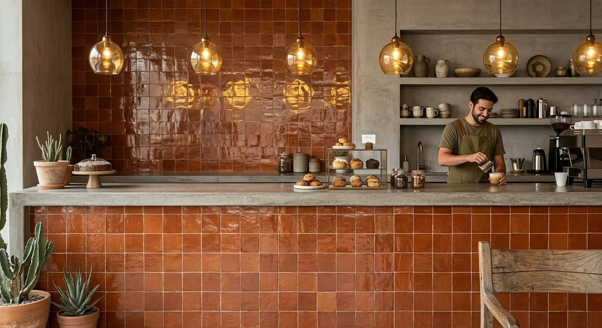 Handcrafted Moroccan Zellige Tile - Clay Pink