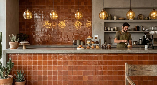 Handcrafted Moroccan Zellige Tile - Clay Pink
