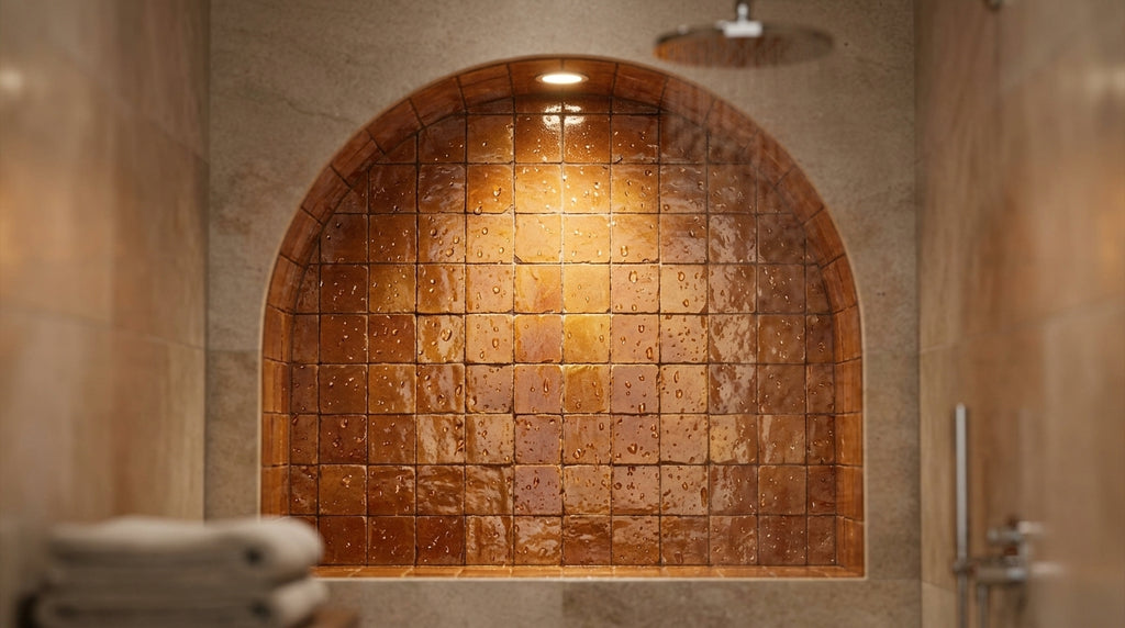 Handcrafted Moroccan Zellige Tile - Burnt Orange