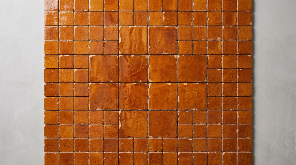 Handcrafted Moroccan Zellige Tile - Burnt Orange