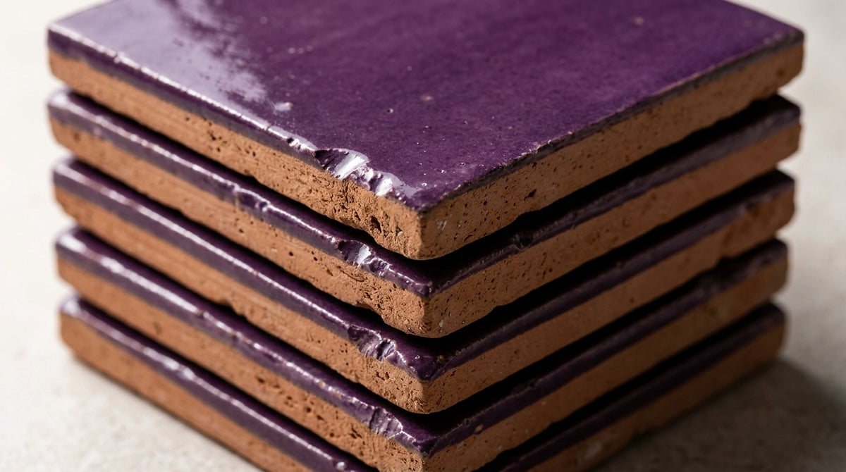 Handcrafted Moroccan Zellige Tile - Aubergine