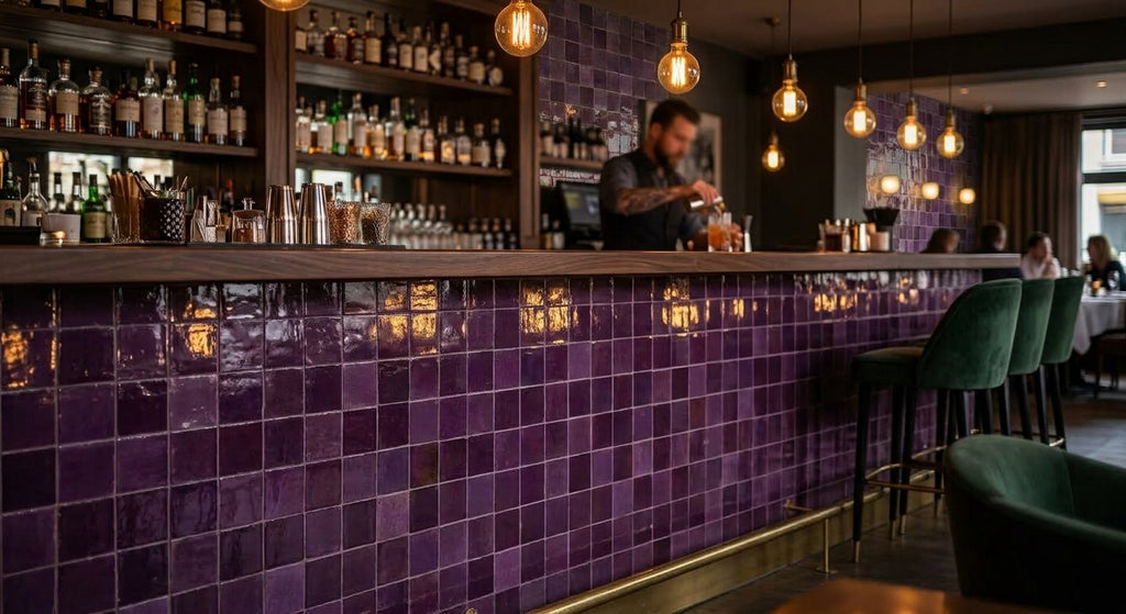 Handcrafted Moroccan Zellige Tile - Aubergine