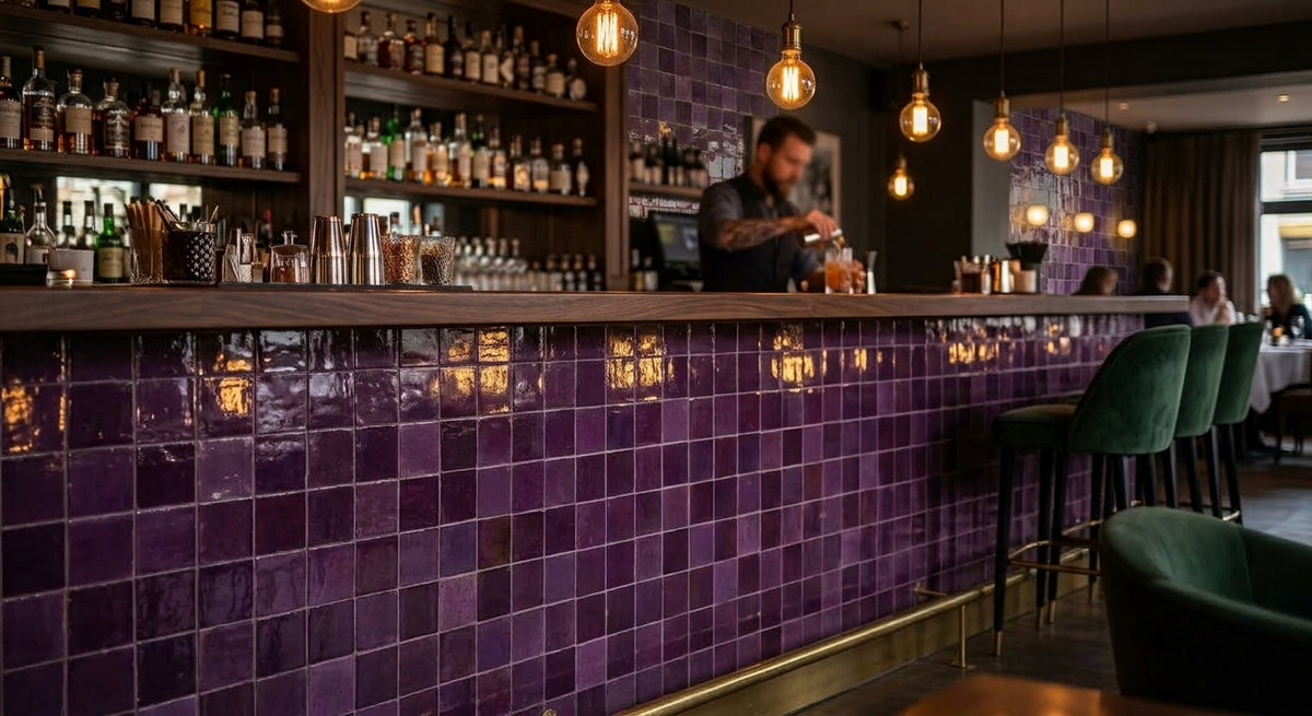 Handcrafted Moroccan Zellige Tile - Aubergine