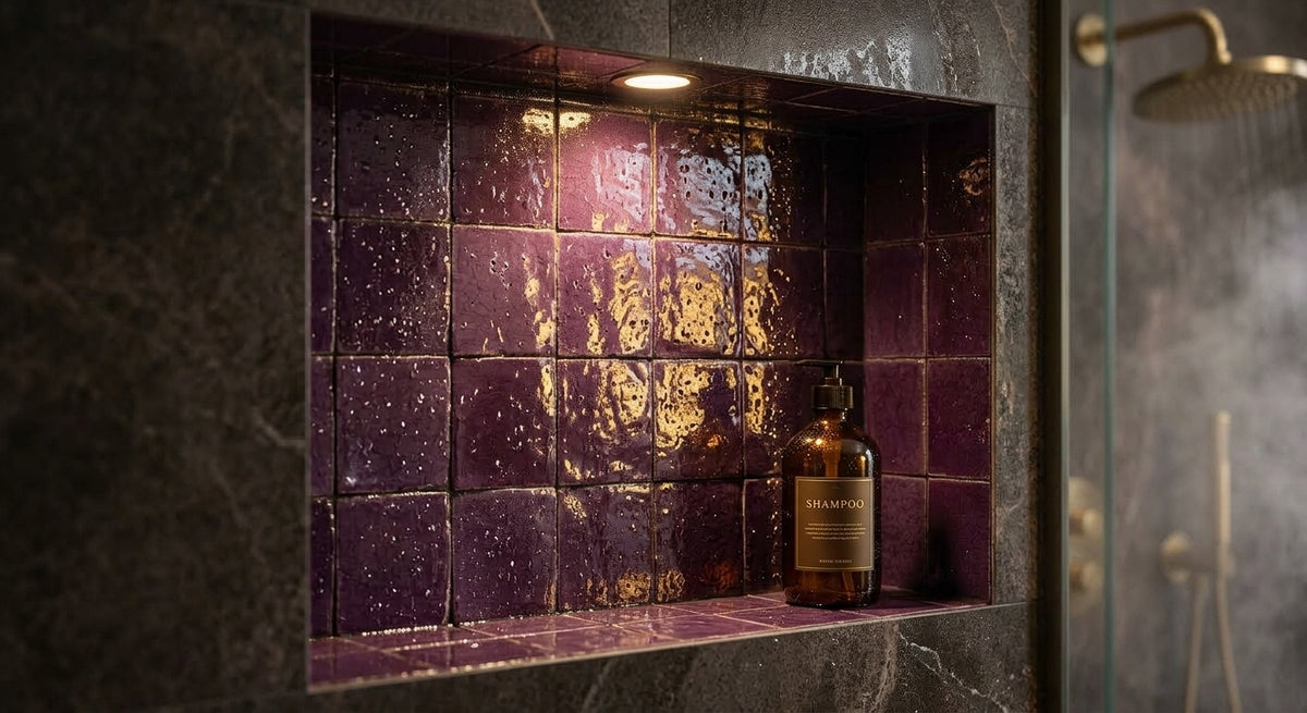 Handcrafted Moroccan Zellige Tile - Aubergine