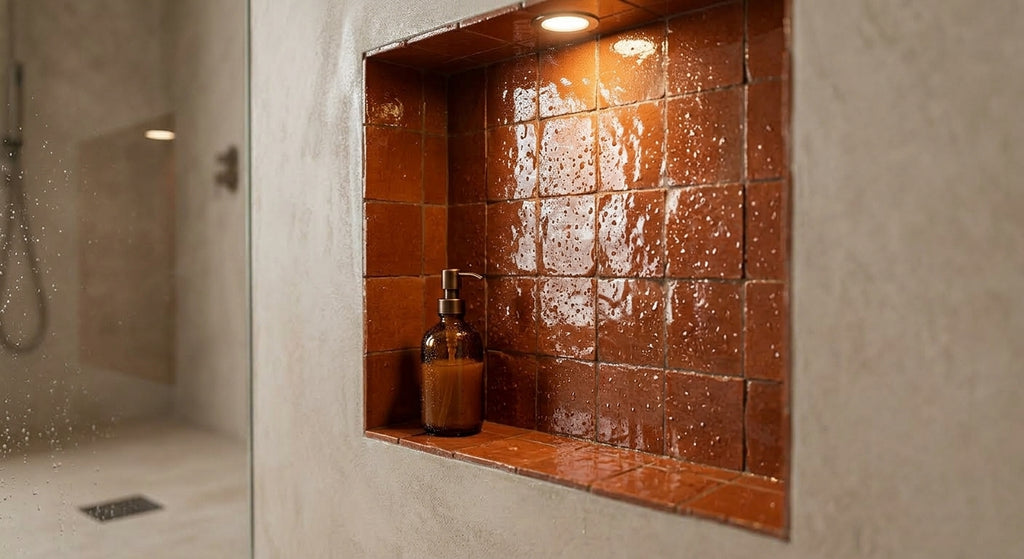 Handcrafted Moroccan Zellige Tile - Clay Pink
