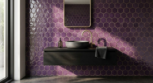 Handcrafted Moroccan Zellige Tile - Aubergine